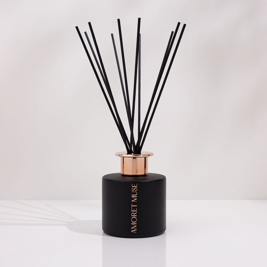 Black Reed Diffuser and rose gold - Amoret Muse